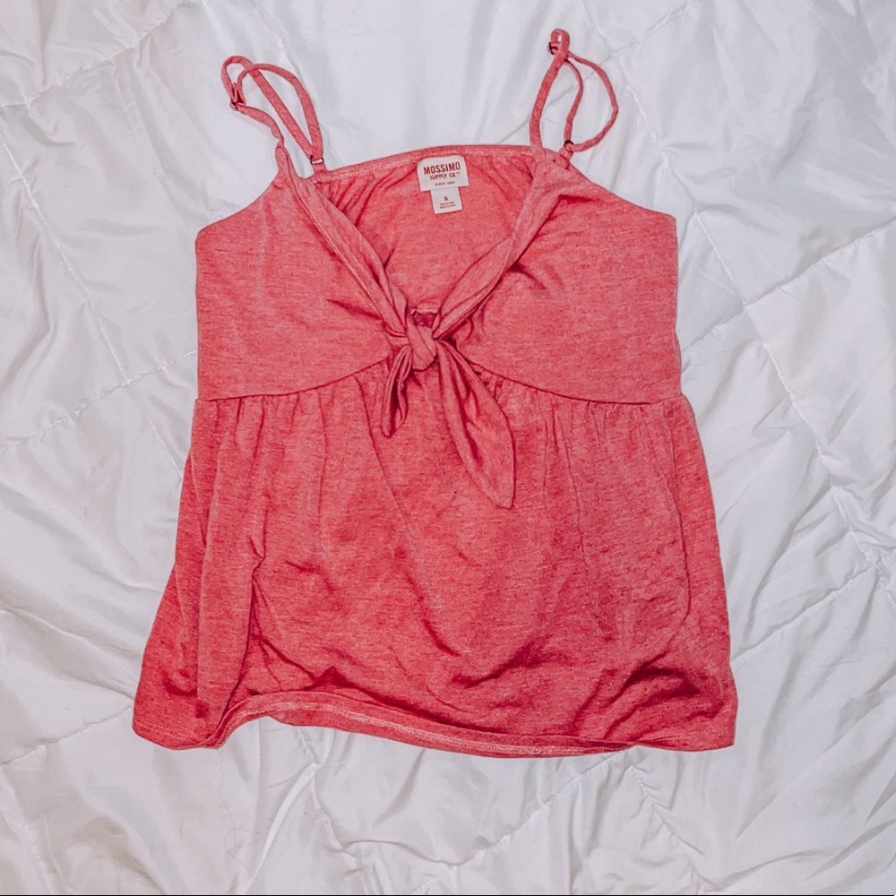 Pink Front Knot Tank Top